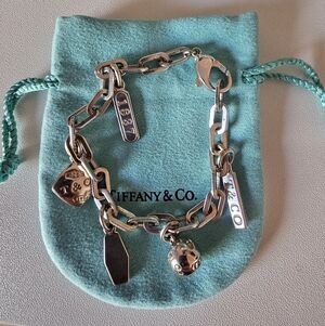 Tiffany & Co 1837 Elements Sterling Silver Five Charm Bracelet